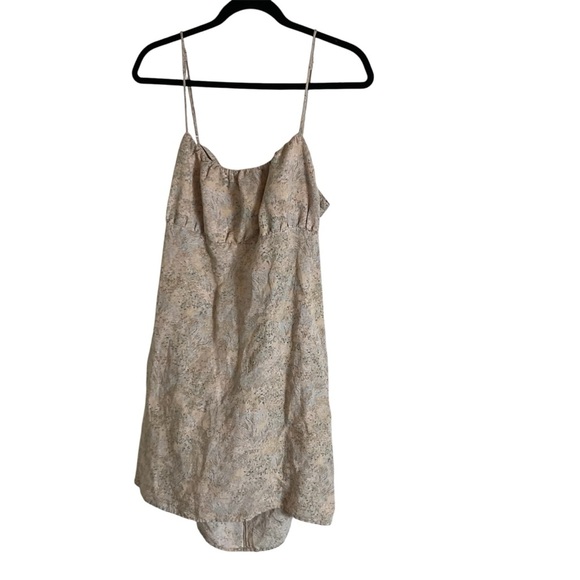 H&M Tie Back Adjustable Floral Dress Size Large linen blend - Picture 1 of 10